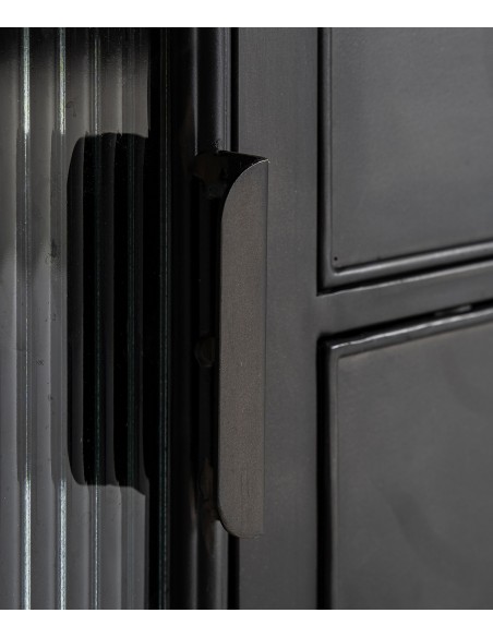 Móvel TV industrial EASBY 165 x 53 cm Ferro Preto e Madeira Natural