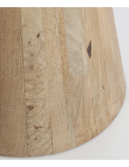 Mesa de cozinha LAUTREC 70 x 75, em terrazzo branco e madeira de mangueira.