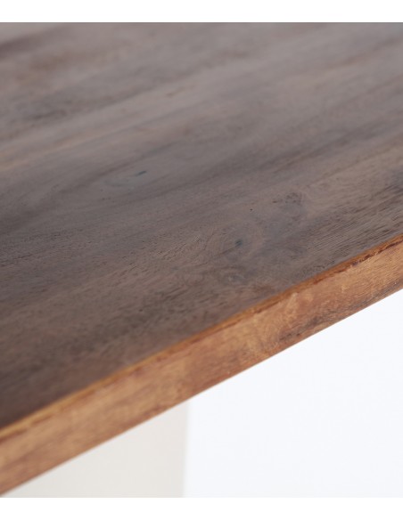 Mesa Alta redonda escultórica kilhe, 65 x 107, de madera y metal