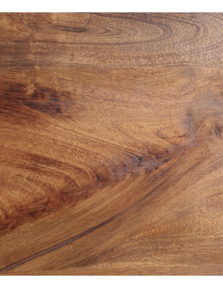 Mesa Alta redonda escultórica kilhe, 65 x 107, de madera y metal