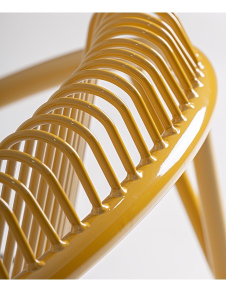 Cadeira Exterior de Design BRIENZ em WIRE metal com estofado bege