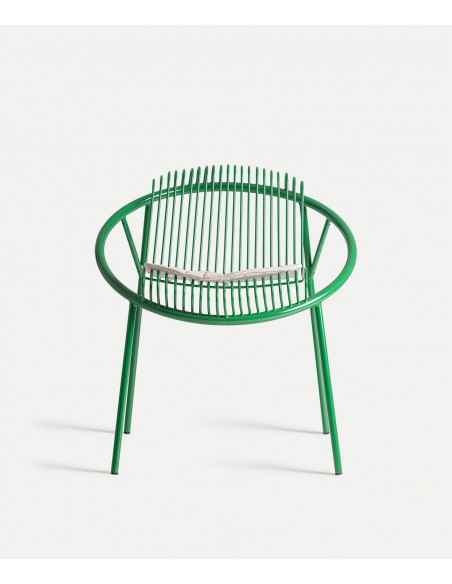 Cadeira Exterior de Design BRIENZ em WIRE metal com estofado bege