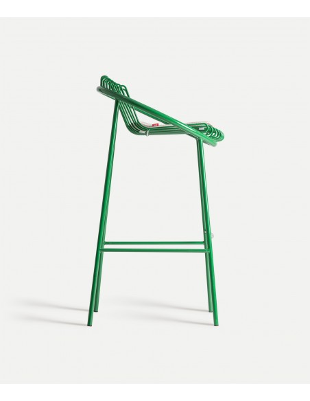 Banco exterior de Design BRIENZ em WIRE metal com estofado bege