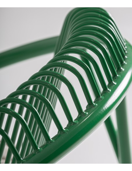 Banco exterior de Design BRIENZ em WIRE metal com estofado bege