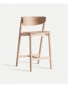 Banco de Design nórdico WIELER 64 em madeira castanha