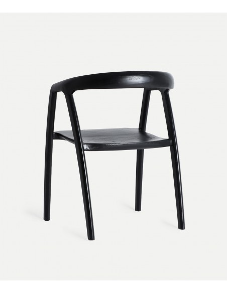 Silla de Diseño nórdico HASLOCH en Madera de Olmo Negro