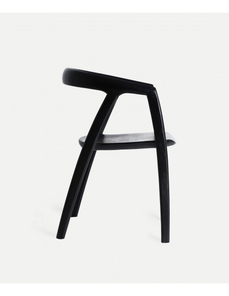 Silla de Diseño nórdico HASLOCH en Madera de Olmo Negro