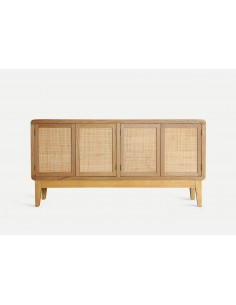 Móvel TV DOAZIT 160 x 63 cm Abeto Castanho Claro com Rejilla