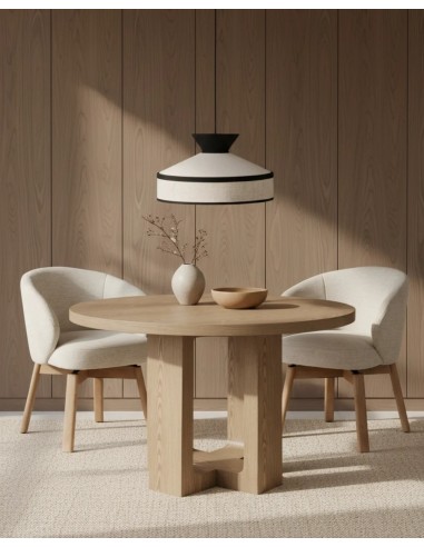 Mesa redonda de design MAXINE 120, folheada a...