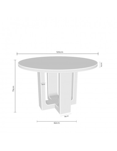 Mesa redonda de diseño MAXINE Ø120 Chapada en...