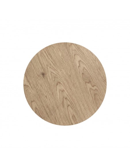 Mesa redonda de design MAXINE 120, folheada a carvalho.