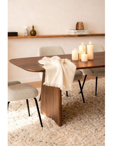 Mesa de madera nogal minimalista KIMBERLY 200 x 90