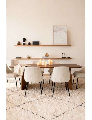 Mesa de madera nogal minimalista KIMBERLY 200 x 90