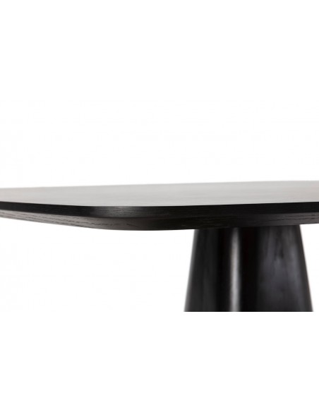 Mesa de jantar quadrada ETEL 120 em folheado de carvalho preto