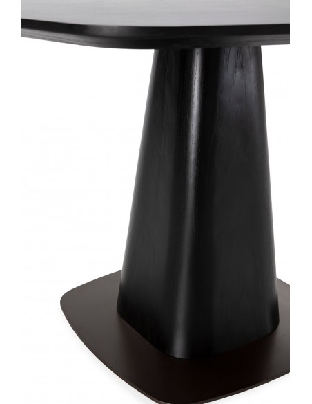 Mesa de jantar quadrada ETEL 120 em folheado de carvalho preto