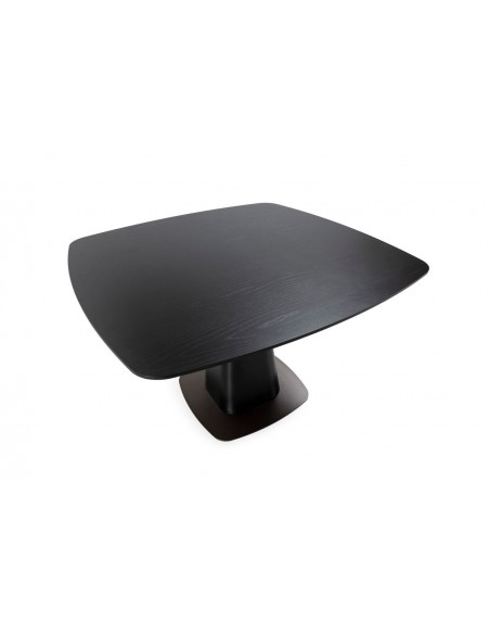 Mesa de jantar quadrada ETEL 120 em folheado de carvalho preto