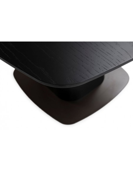 Mesa de jantar quadrada ETEL 120 em folheado de carvalho preto