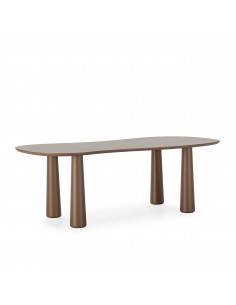 Mesa de Jantar Moderna NAHIA 220 x 110 cm cor Terracota