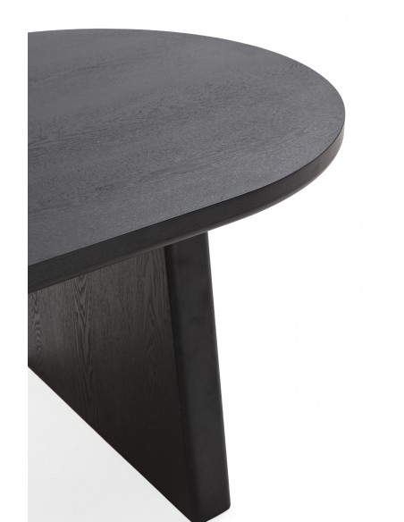 Mesa de Jantar Oval BLAIR 220 x 100 Folha de Fresno preto