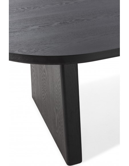 Mesa de Jantar Oval BLAIR 220 x 100 Folha de Fresno preto