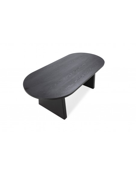 Mesa de comedor Oval BLAIR 220 x 100 Chapa de Fresno negro