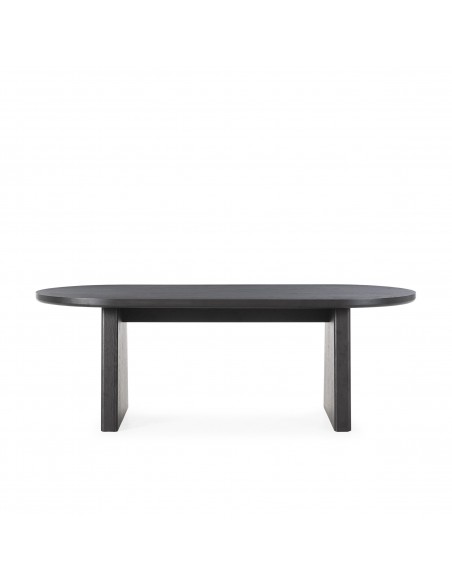 Mesa de Jantar Oval BLAIR 220 x 100 Folha de Fresno preto