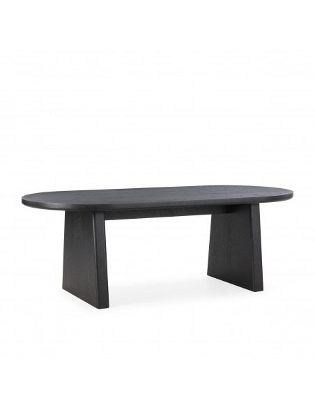 Mesa de Jantar Oval BLAIR 220 x 100 Folha de Fresno preto