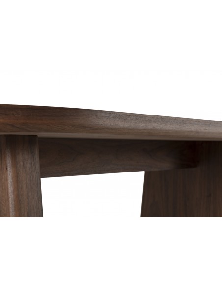Mesa de comedor Oval BLAIR 220 x 100 Chapa de nogal