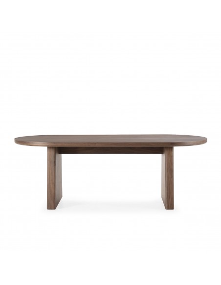Mesa de jantar oval BLAIR 220 x 100 em folheado de nogueira