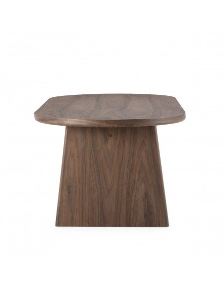 Mesa de jantar oval BLAIR 220 x 100 em folheado de nogueira