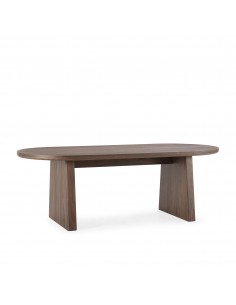 Mesa de comedor Oval BLAIR 220 x 100 Chapa de nogal