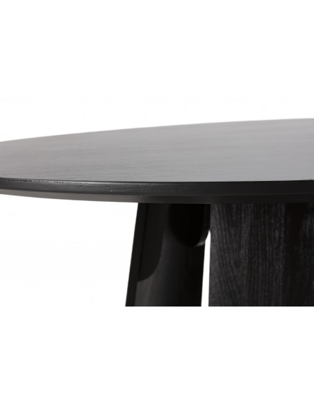 Mesa redonda de design ZURI 120 em madeira preta