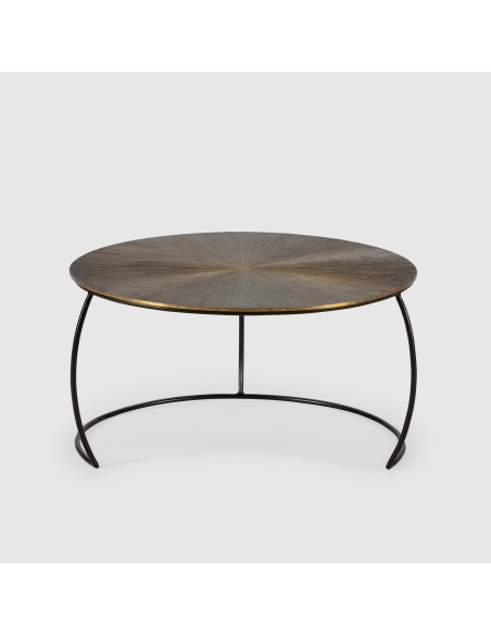 Set 2 Mesas de Centro SELENE 70/54 cms, en metal Oro Viejo