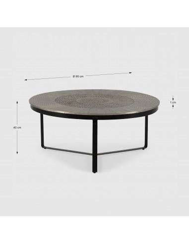 Mesa de Centro Redonda 90 CLARISA en metal de...