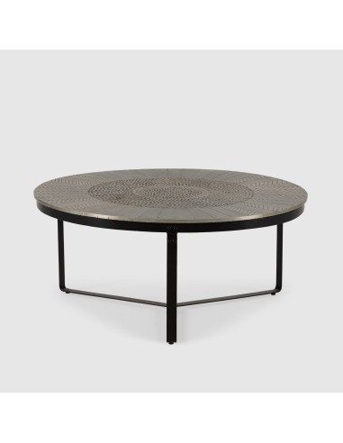 Mesa de centro redonda 90 CLARISA em metal com...
