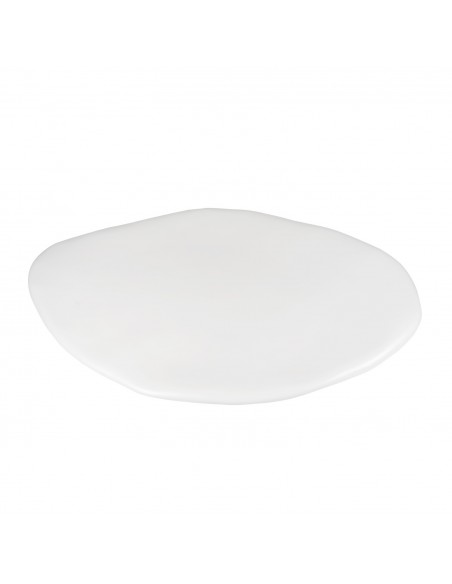 Mesa centro escultórica INARO 150 x 34, diseño orgánico en resina blanca