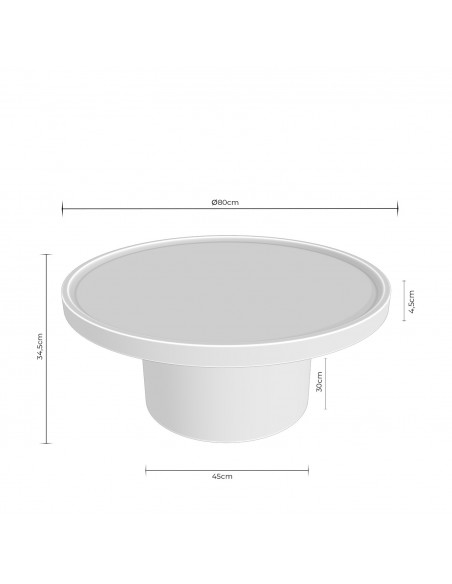 Mesa de Centro de diseño WARREN 80 Terracota de MDF