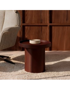 Mesa auxiliar redonda de diseño WARREN 50 Terracota de MDF 2
