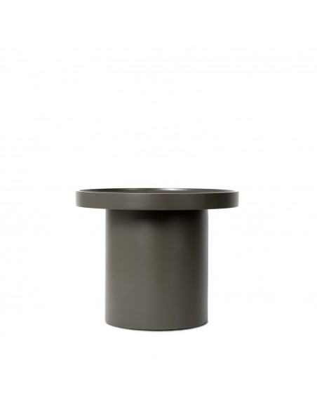 Mesa de apoio redonda WARREN 50 em MDF lacado a verde.