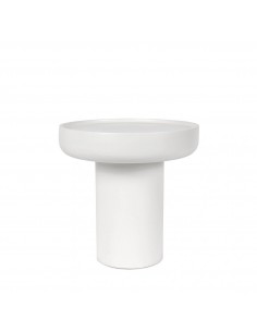 Mesa redonda auxiliar de diseño RODNEY 50 MDF lacado blanco