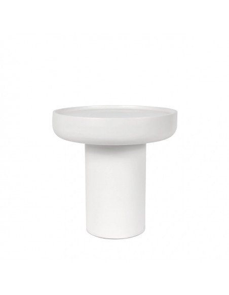 Mesa redonda auxiliar de diseño RODNEY 50 MDF lacado blanco