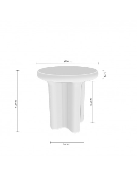 Mesa auxiliar de design FLOYD 50 blanco de resina