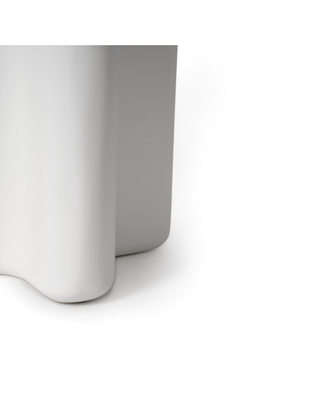 Mesa de centro redonda de diseño FLOYD 80 blanco de resina