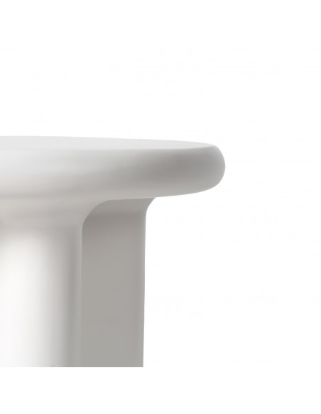 Mesa de centro redonda de design FLOYD 80 branca em resina