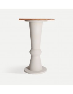 Mesa Alta redonda escultórica kilhe, 65 x 107, de madera...