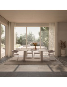 Mesa de Jantar Moderna NAHIA 220x110 cm cor Areia 2