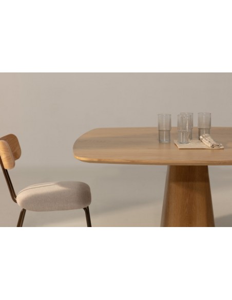 Mesa de Jantar Quadrada ETEL 120 cm em folheado a carvalho