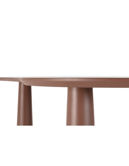 Mesa de Jantar Moderna NAHIA 220 x 110 cm cor Terracota