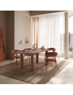 Mesa de Jantar Moderna NAHIA 220 x 110 cm cor Terracota 2