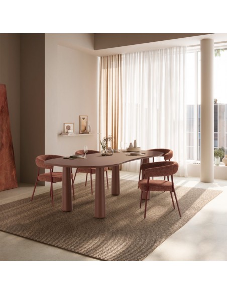 Mesa de Comedor Moderna NAHIA 220 x 110 cm color Terracota